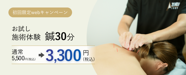 初回限定webキャンペーン お試し施術体験 鍼30分